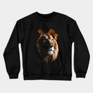 Prideful Protector: Lion's Vigilance Showcased on Graphic Tee Crewneck Sweatshirt